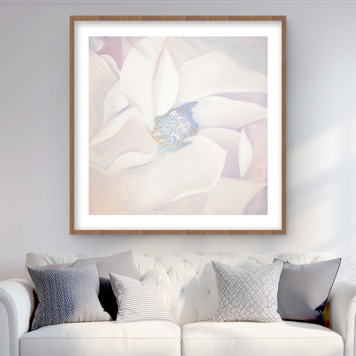 C1FM3636F06A68 36 x 36 in. Delicacy - Pink Bathroom Framed Matted Print for Home Decor