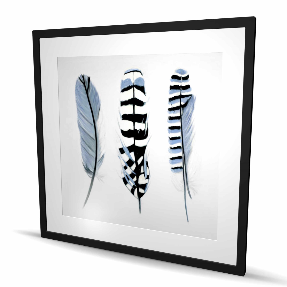 C1FM3636GHHUPP 36 x 36 in. Delicate Feathers - Bohemian Animals Framed Matted Print