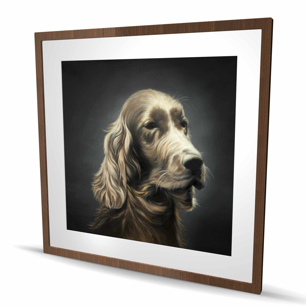C1FM3636VRPP5J 36 x 36 in. Field Spaniel - Black Framed Matted Print for Home Decor