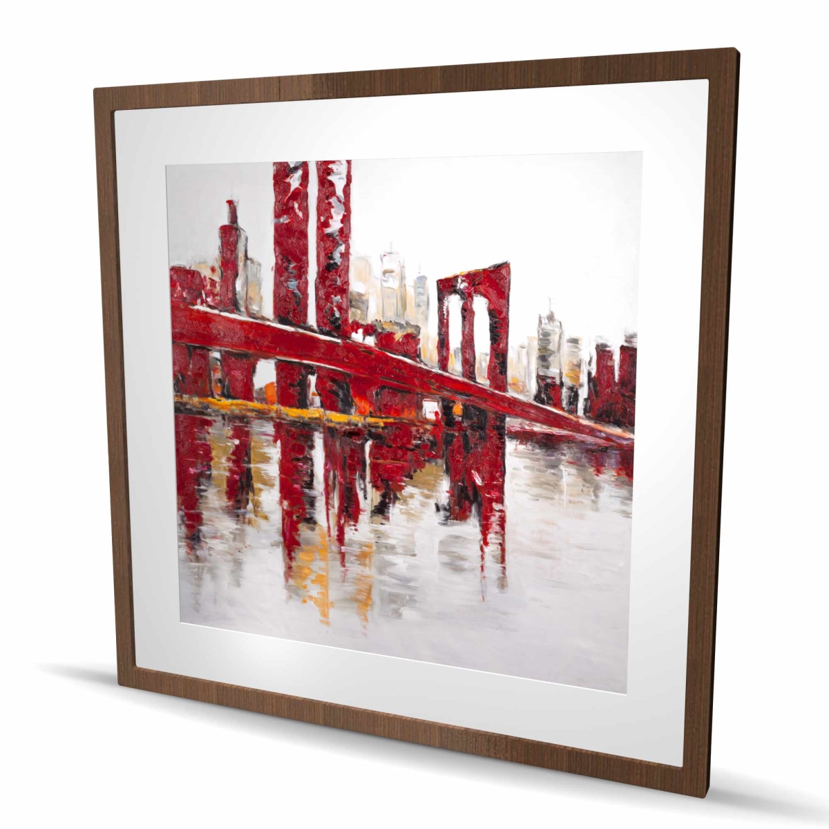C1FM363613GI16 36 x 36 in. Abstract Industrial Red Bridge - Modern Architecture Print