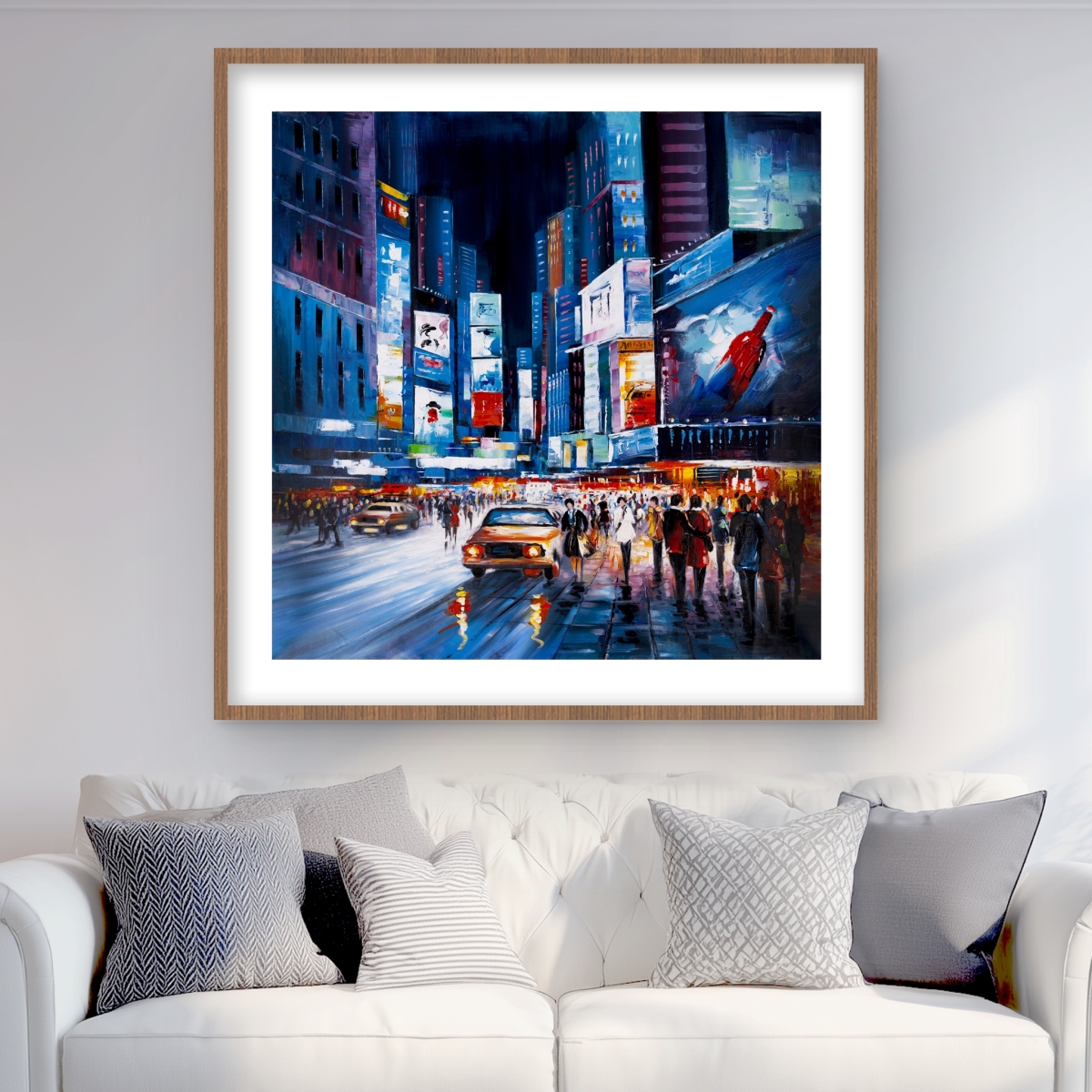C1FM36361LN1HQ 36 x 36 in. Times Square Perspective - Cities Contemporary Framed Print