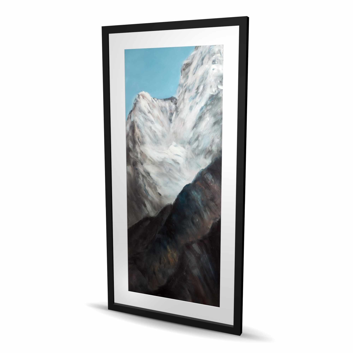 C1FM2448N537NL 24 x 48 in. Emblematic Himalayan Peaks - Blue Bedroom Framed Print Decor