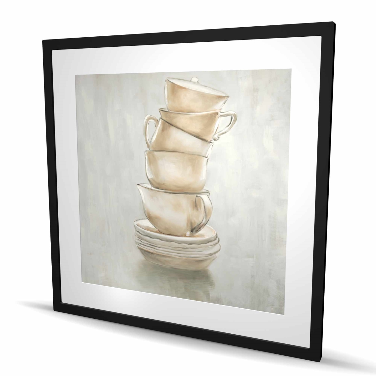 C1FM3636YYJ80U 36 x 36 in. Coffee Mugs - Kitchen Gastronomy Framed Matted Print Decor