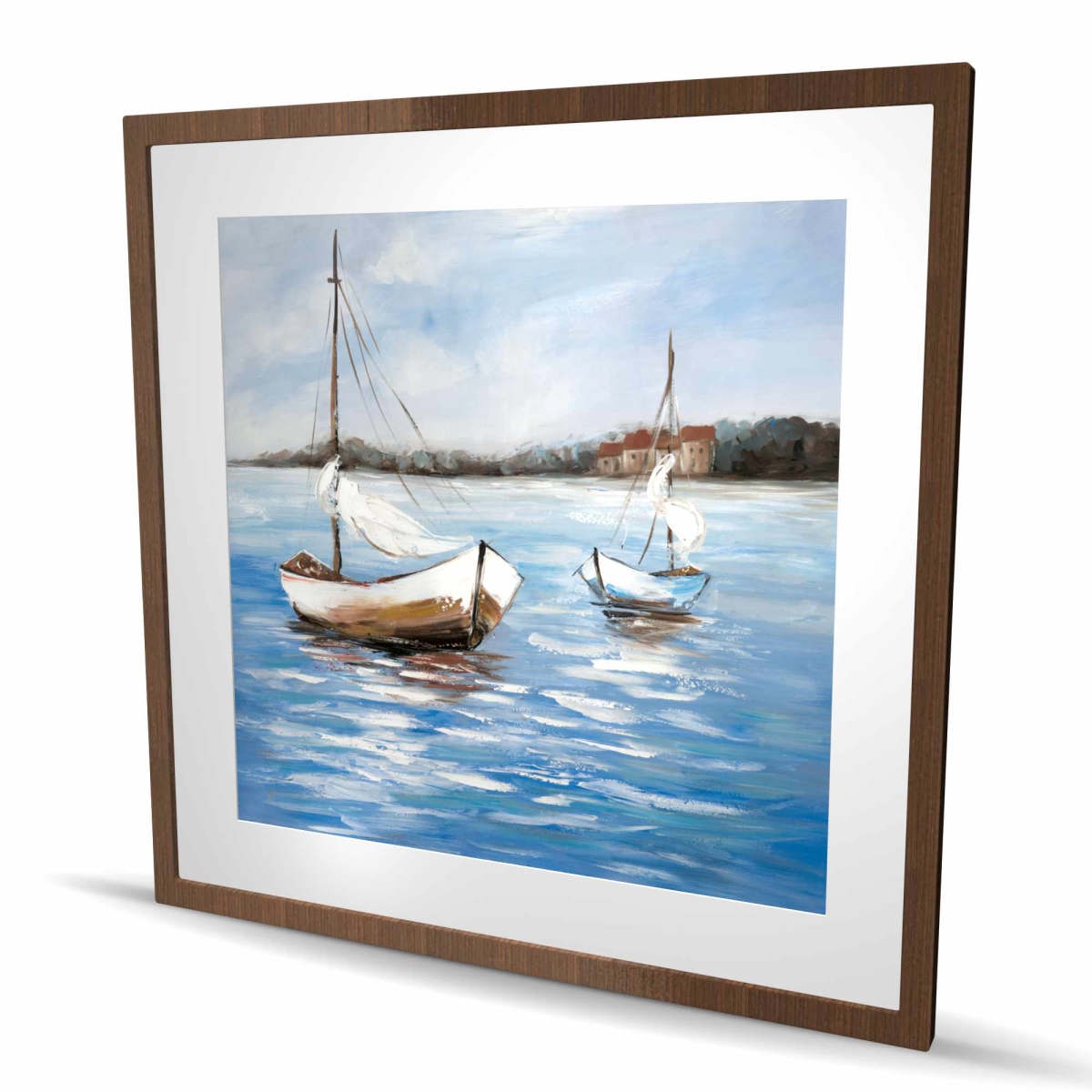 C1FM3636Z3J1OQ 36 x 36 in. Two Boats on the Water - Marine Travel Print for Home Decor