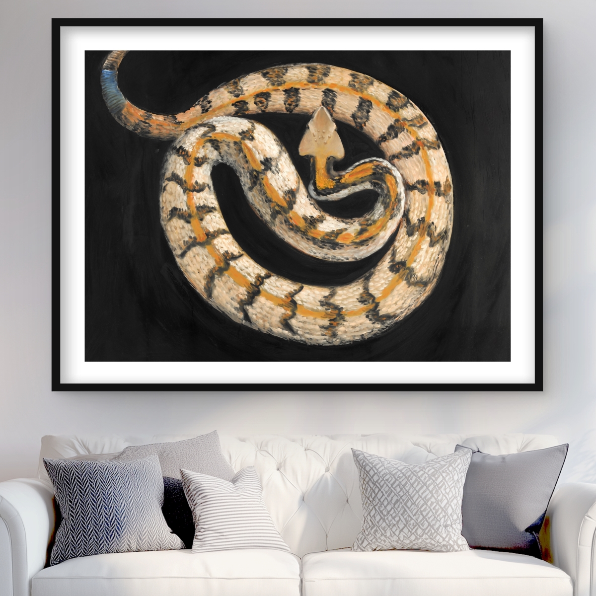C1FM3648GUEUCS 36 x 48 in. Southern Timber Rattlesnake - Exotic Animals Framed Print