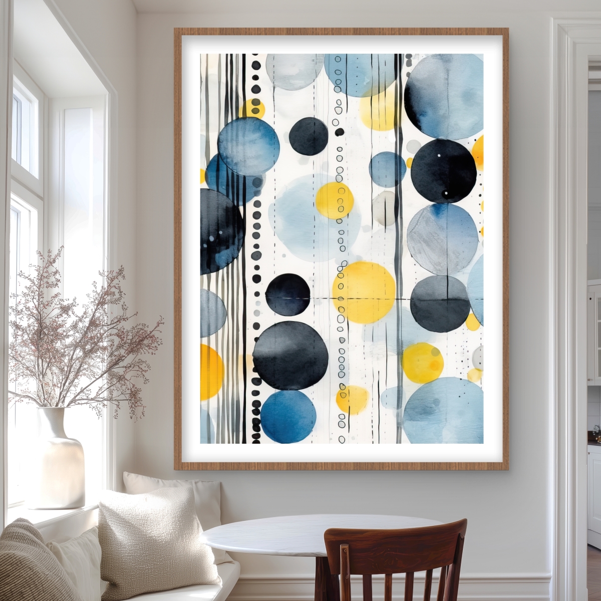 C1FM3648LOJU0O 36 x 48 in. Oceanic Bubbles - Office Pattern Framed Matted Print Decor