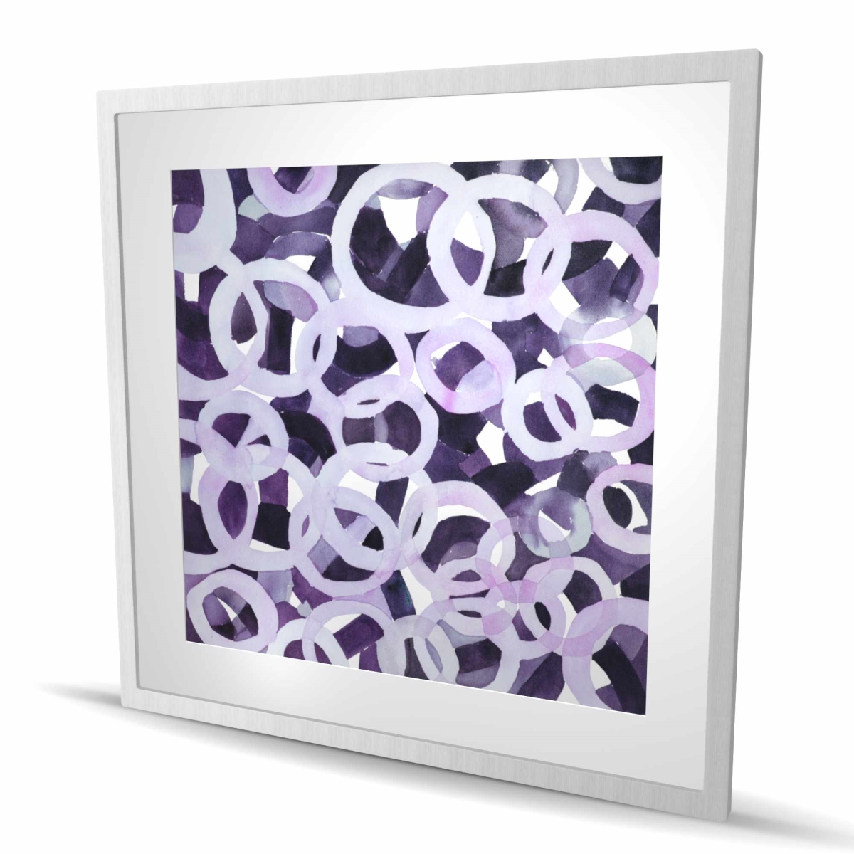 C1FM3636C58NU2 36 x 36 in. Abstract Purple Circles - Bedroom Pattern Framed Print Decor