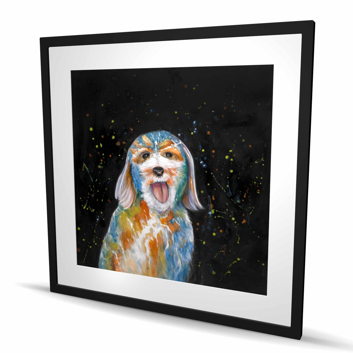 C1FM3636CU6KZ4 36 x 36 in. Abstract Labradoodle - Framed Matted Print for Home Decor
