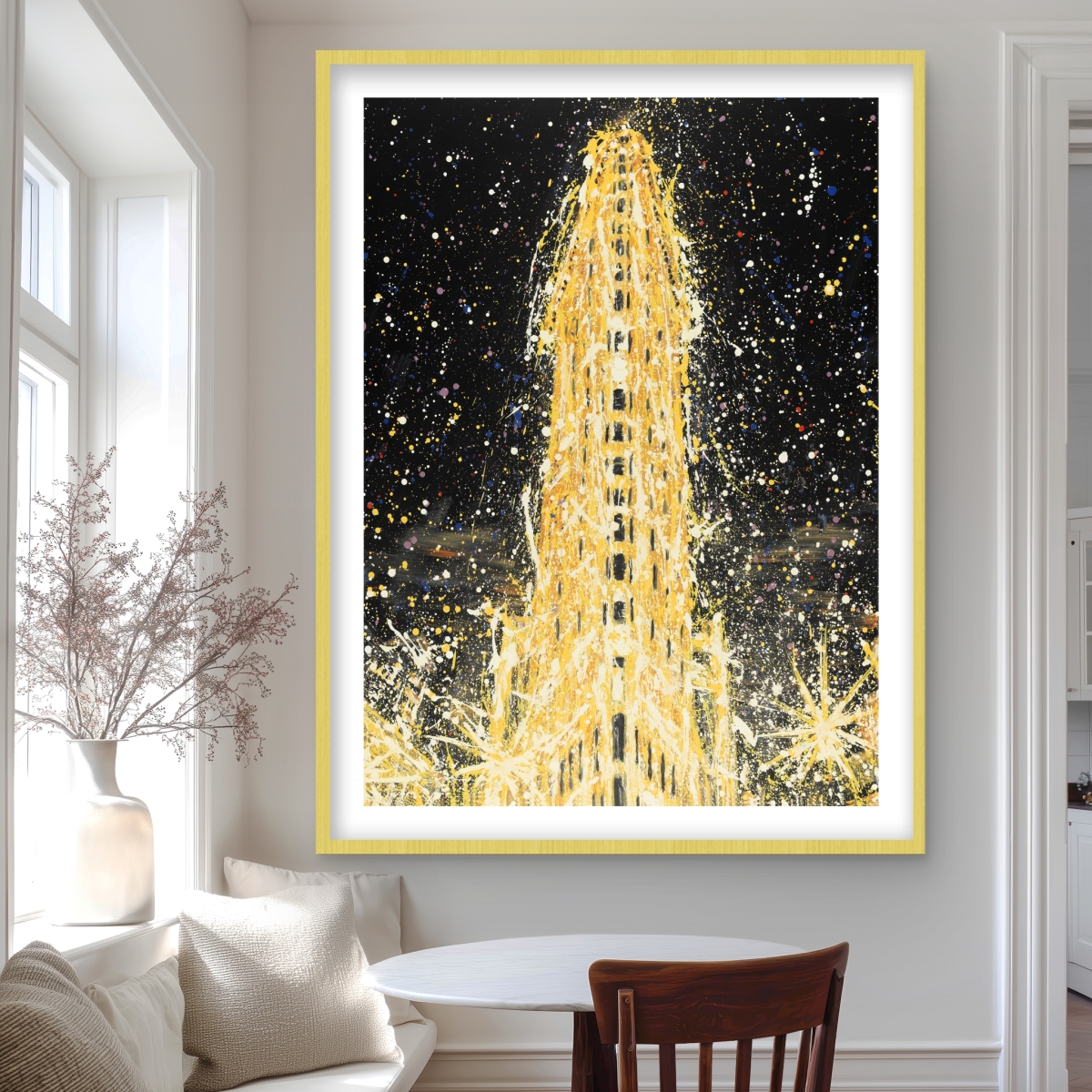 C1FM36488XBOKL 36 x 48 in. Abstract Flatiron Building Print - Framed Matted Home Decor