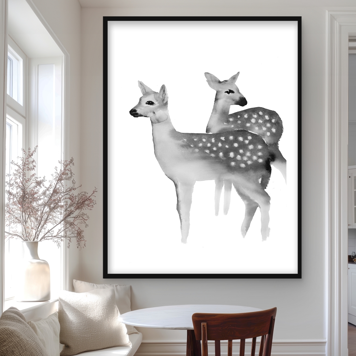 C1FM364891IOHN 36 x 48 in. Faon Black & White Office Rustic Framed Matted Print