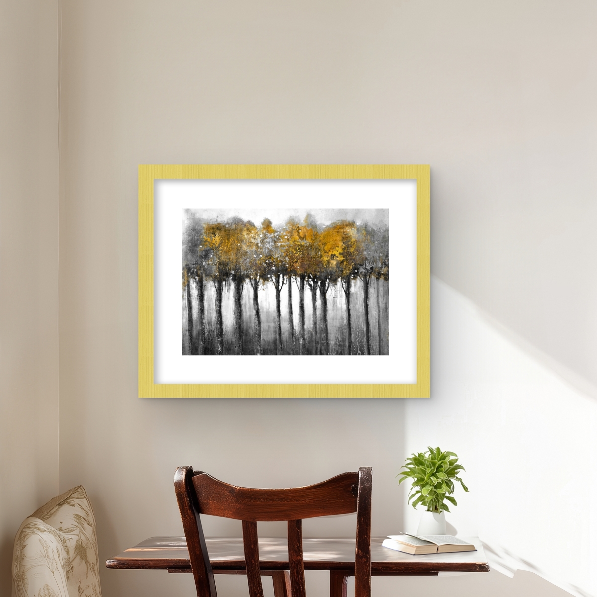 C1FM1620GOSD3H 16 x 20 in. Illuminated Forest - Trees Landscapes Framed Matted Print