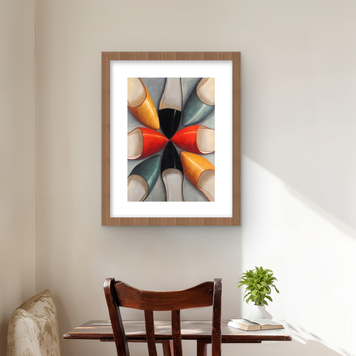 C1FM1620CWUY1Q 16 x 20 in. Women Still Life Framed Print - Stylish Home Decor Shoes