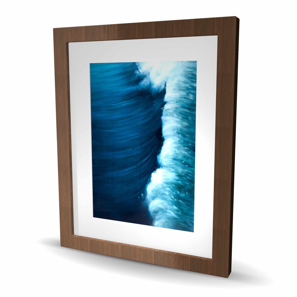 C1FM1620D17VXY 16 x 20 in. Wave - Blue Waves Framed Matted Print for Home Decor