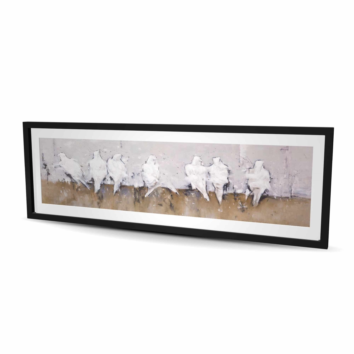 C1FM2060J0ID4M 20 x 60 in. Abstract Perched Birds - Contemporary Animals Framed Print