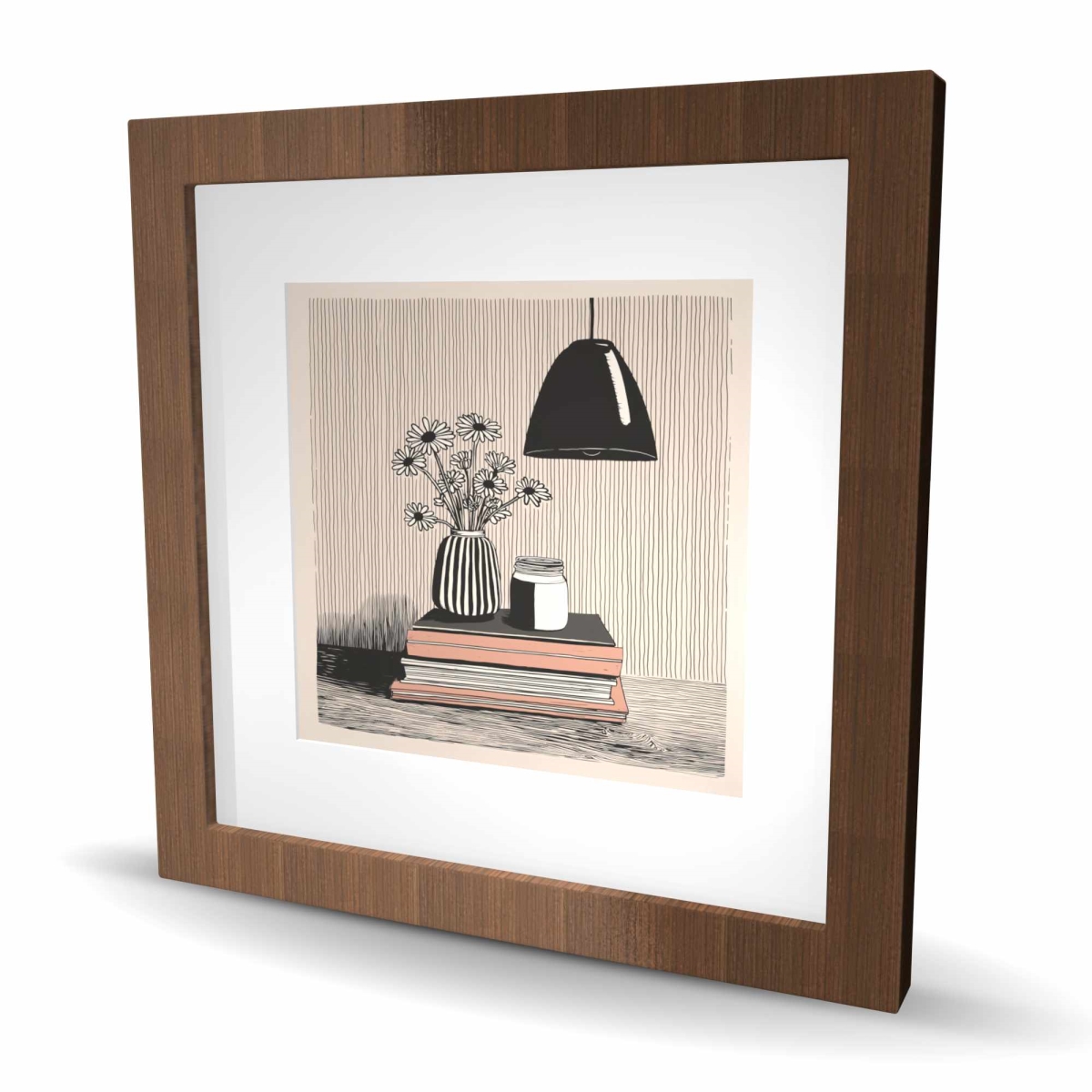 C1FM16168P0GH2 16 x 16 in. On Top - Black Still Life Framed Matted Print for Home Decor