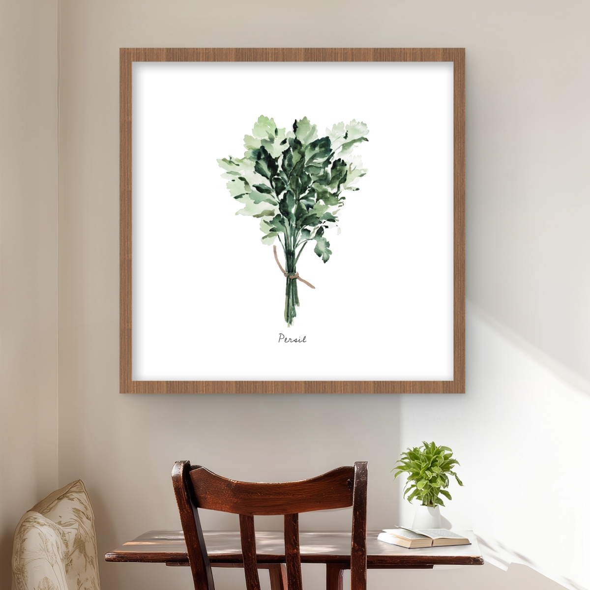 C1FM2424INHYKN 24 x 24 in. Tied Up Persil Bundle - Framed Matted Print for Home Decor