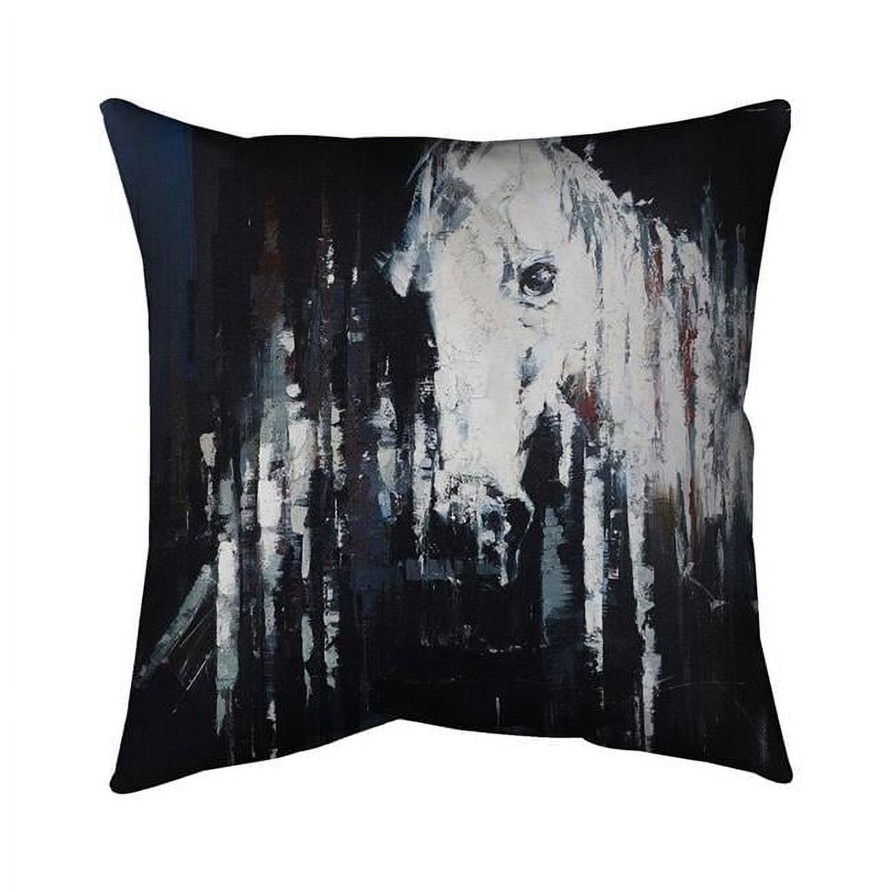 16 x 16 in. Abstract Horse on Black Background-Double Sided Print Indoor Pillow Cover