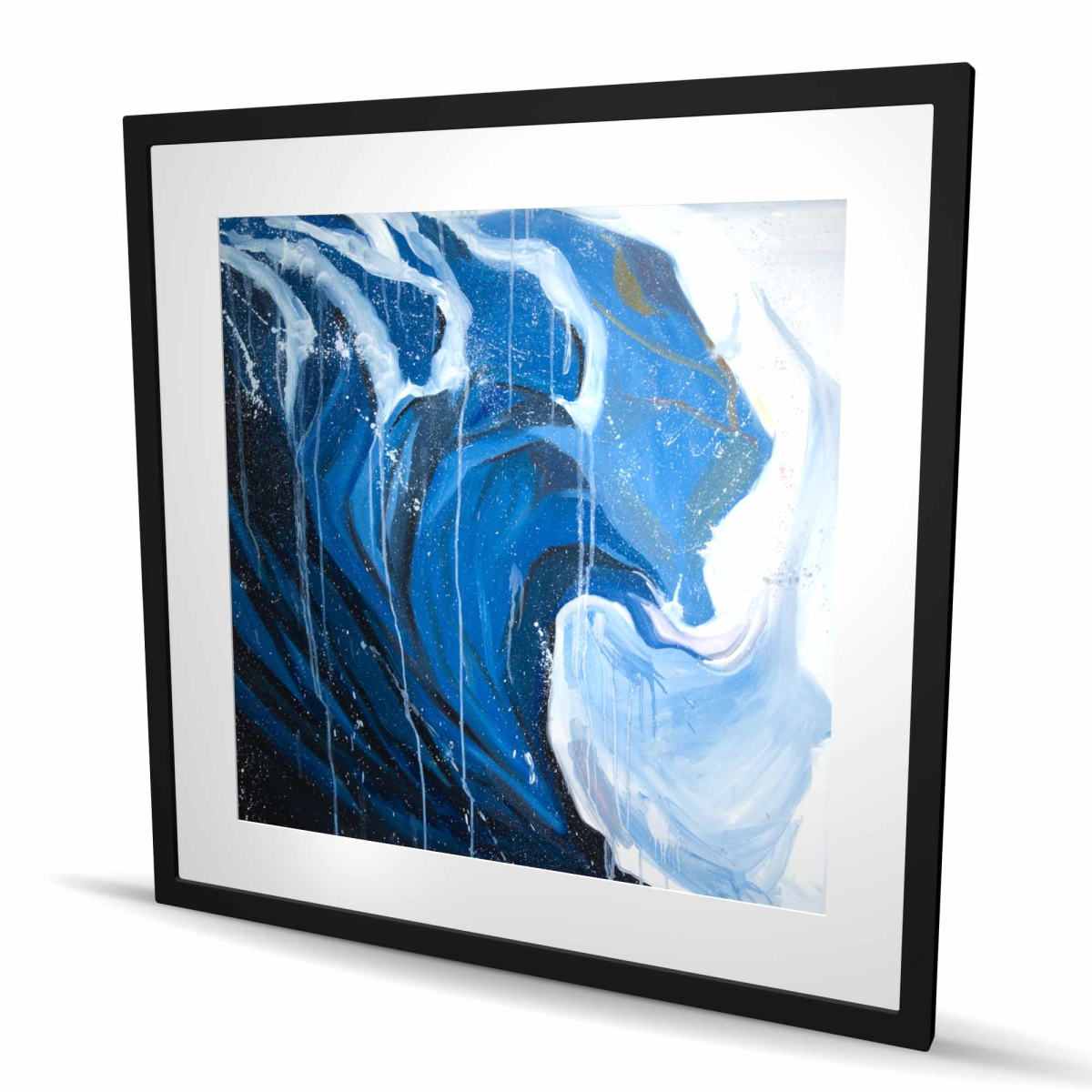 C1FM3636LLUTY1 36 x 36 in. Abstract Wave in Motion - Coastal Bedroom Framed Print Decor