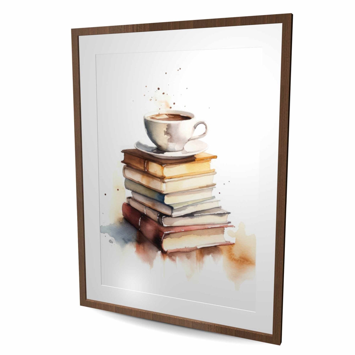 C1FM36480JHSWH 36 x 48 in. Relaxing Coffee - Abstract Black Framed Matted Print Decor