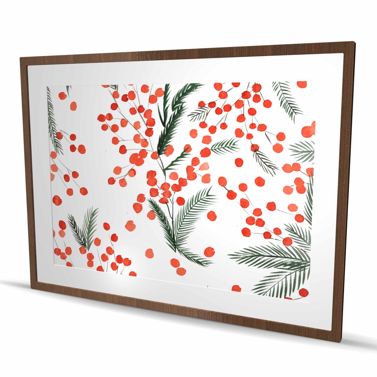 C1FM364889ESB8 36 x 48 in. Mistletoe Leaf Pattern - Green Livingroom Framed Print Decor