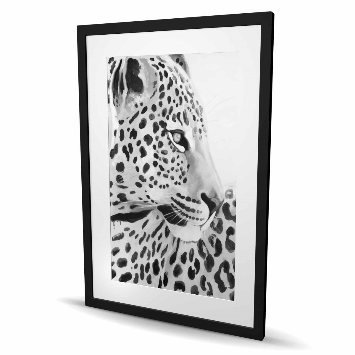 C1FM2436VFR5ES 24 x 36 in. Beautiful Leopard - Bedroom Hyperrealist Framed Print Decor