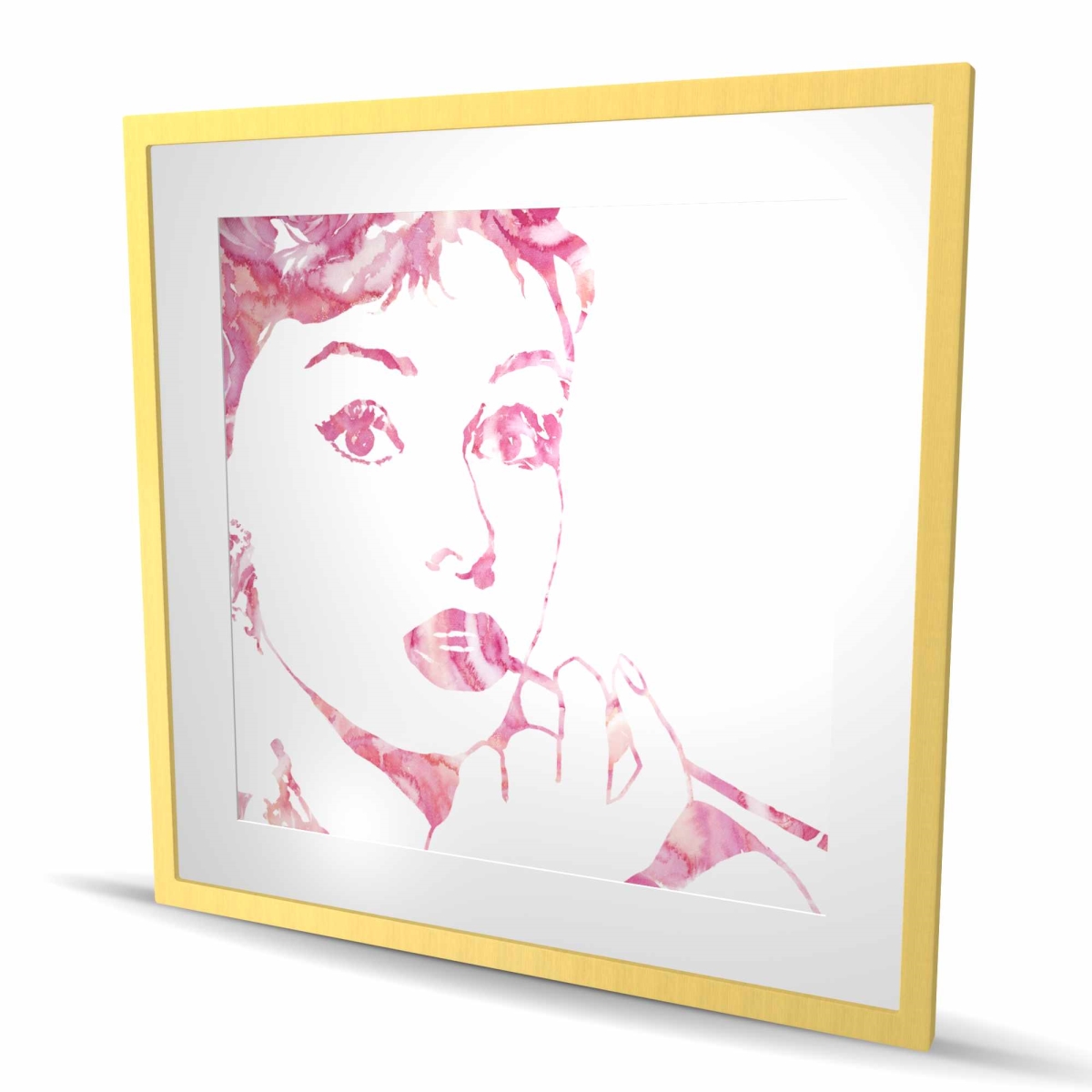 C1FM36367VO3VB 36 x 36 in. Glamor Audrey Hepburn Framed Matted Print - Bedroom Decor