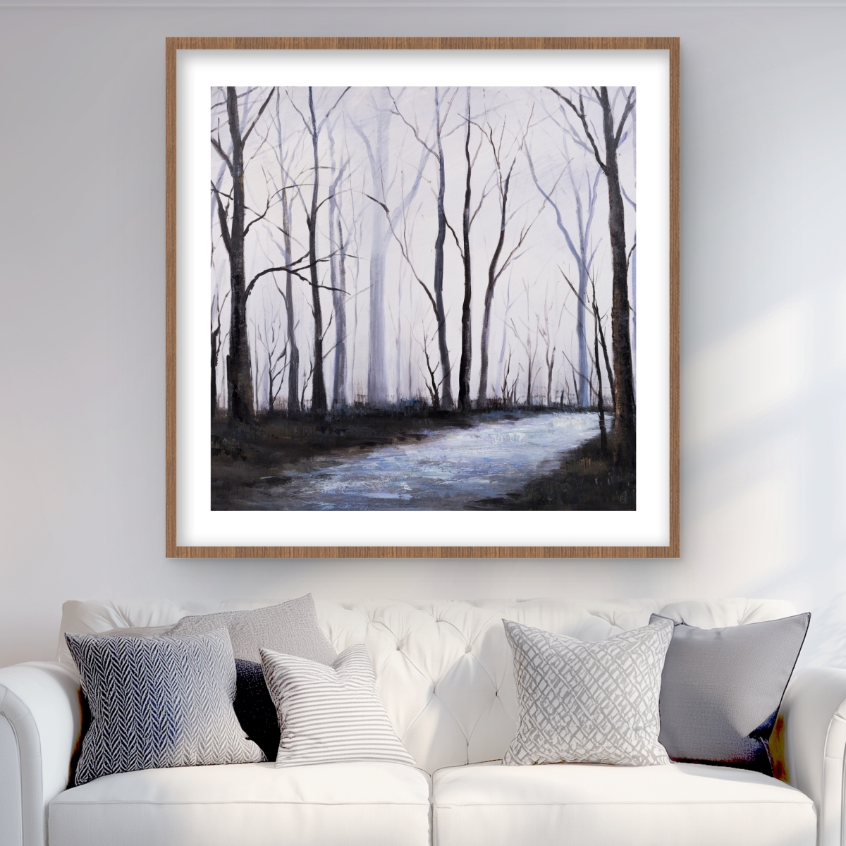 C1FM3636OINPTC 36 x 36 in. Desert Forest - Black Framed Matted Print for Bedroom Decor