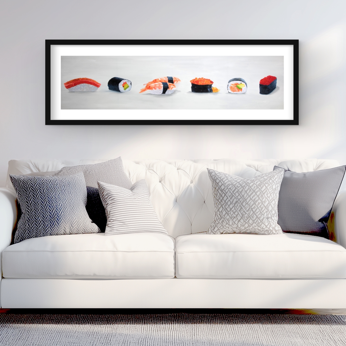 C1FM1648UJJW7J 16 x 48 in. Delicious Sushis - Hyperrealist Kitchen Print for Home Decor