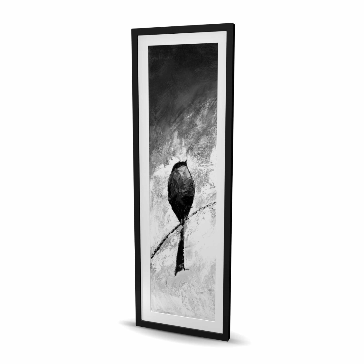 C1FM2060I4V4UD 20 x 60 in. Four Birds Perched - Framed Matted Print for Home Decor