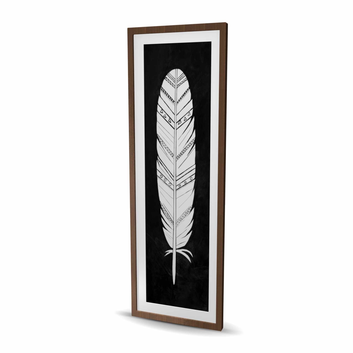C1FM2060EXSIHP 20 x 60 in. Native American Feather - Black Ethnic Framed Print Decor