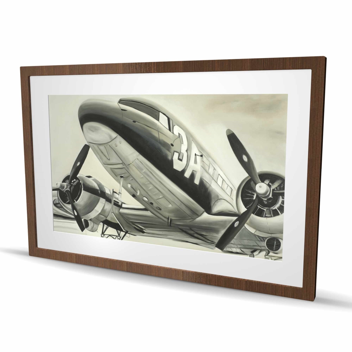 C1FM2436HRHTH2 24 x 36 in. Vintage Airplane - Hyperrealist Aviation Framed Matted Print