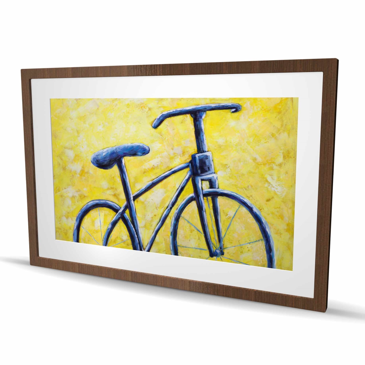 C1FM2436ICZNN1 24 x 36 in. Blue Bike Abstract - Hobbies Framed Matted Print for Decor