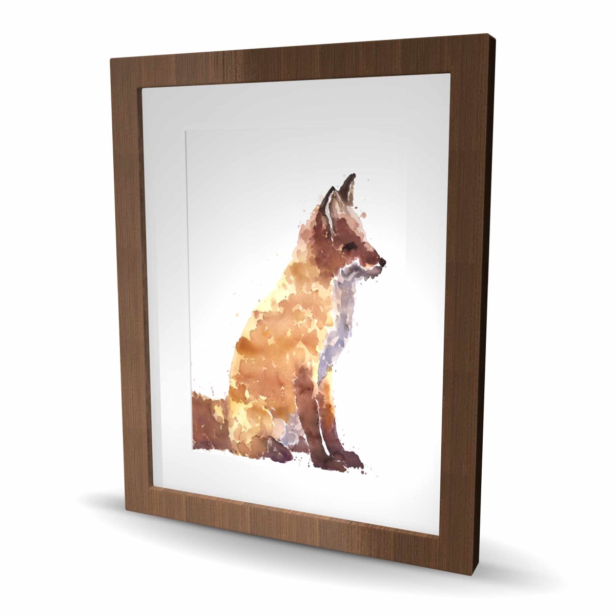 C1FM1620MUMH4A 16 x 20 in. Red Fox Illustrative Framed Matted Print - Home Decor Art