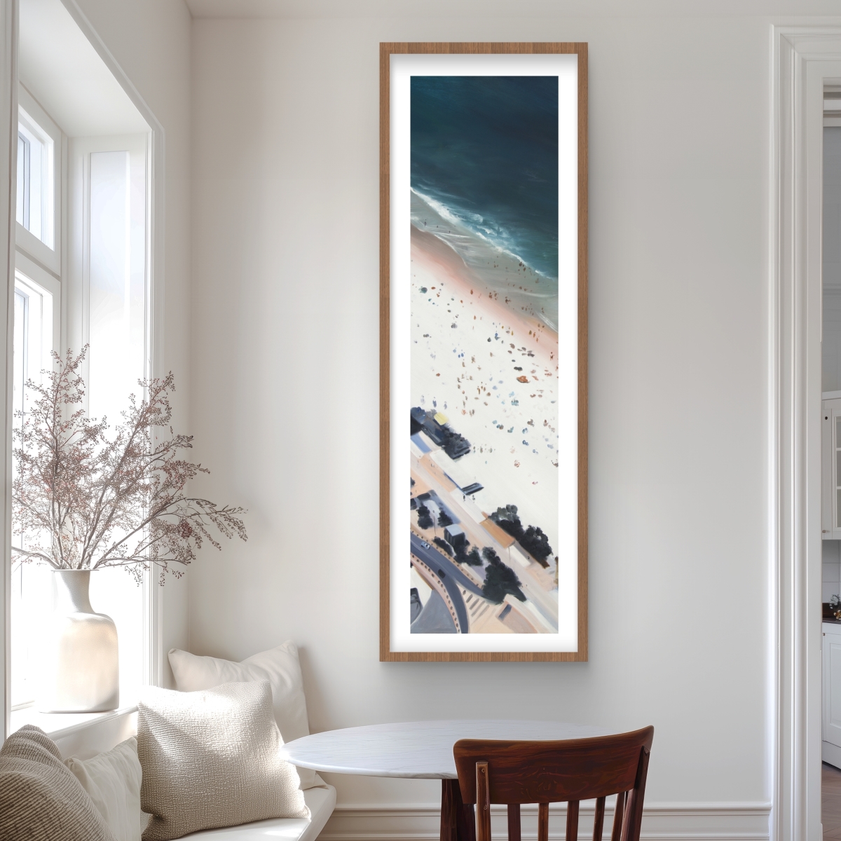 C1FM20605IEVU9 20 x 60 in. Hot Day At the Beach - Bedroom Beach Framed Matted Print
