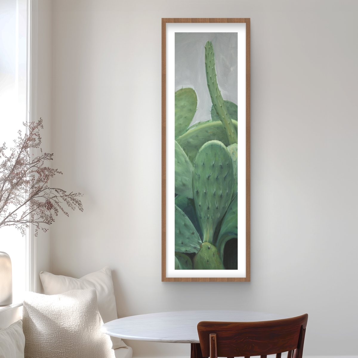 C1FM1648POAH8D 16 x 48 in. Cactus Bundle - Bedroom Cactus Framed Matted Print Decor