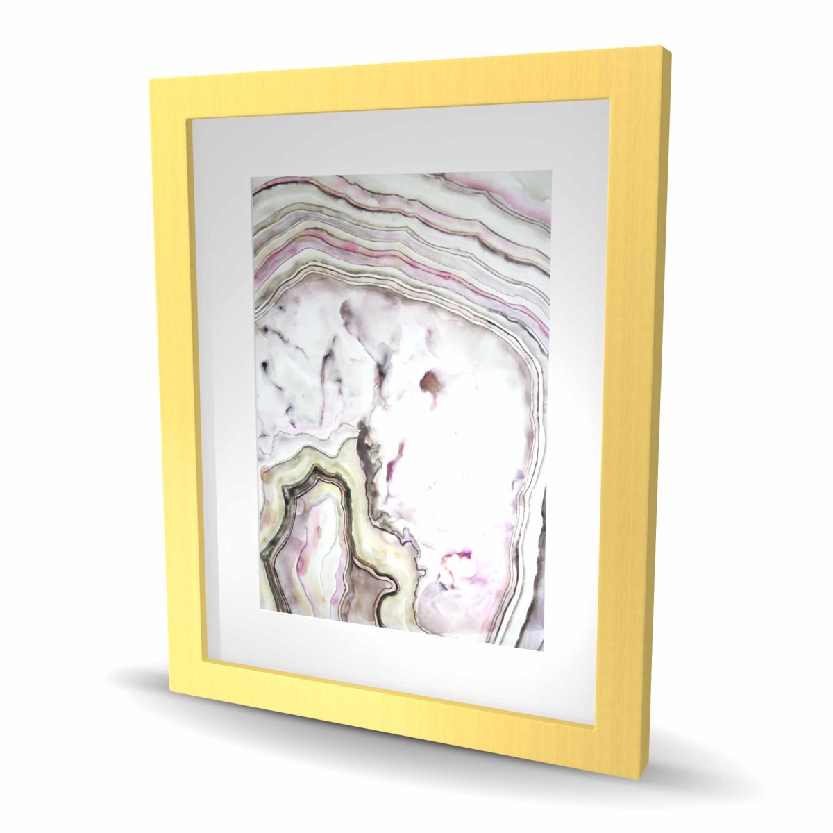 C1FM1620W1KS60 16 x 20 in. Agate Pink Pattern Framed Matted Print - Home Decor Art