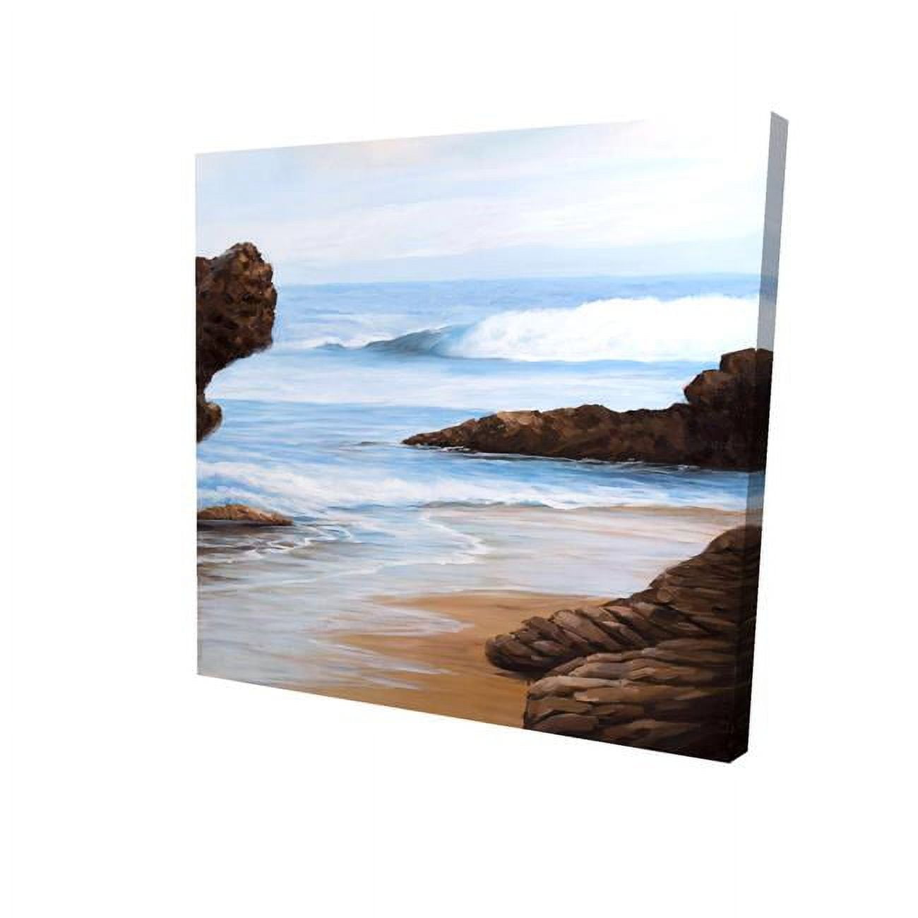 16 x 16 in. Rocks & Seaside-Print on Canvas