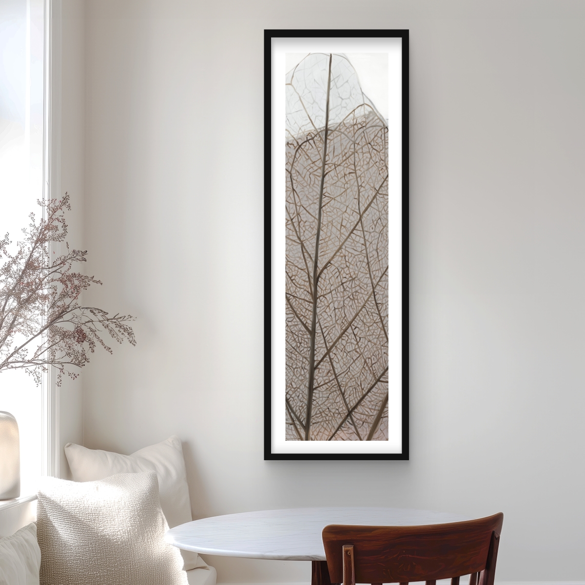C1FM1648RYY9AN 16 x 48 in. Translucent Dried Leaves - Rustic Framed Matted Print Decor