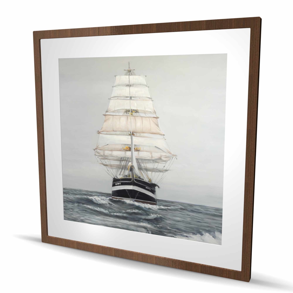 C1FM3636RD5NF9 36 x 36 in. Ship Gently Sailing by A Cloudy Day - Sea Bathroom Print