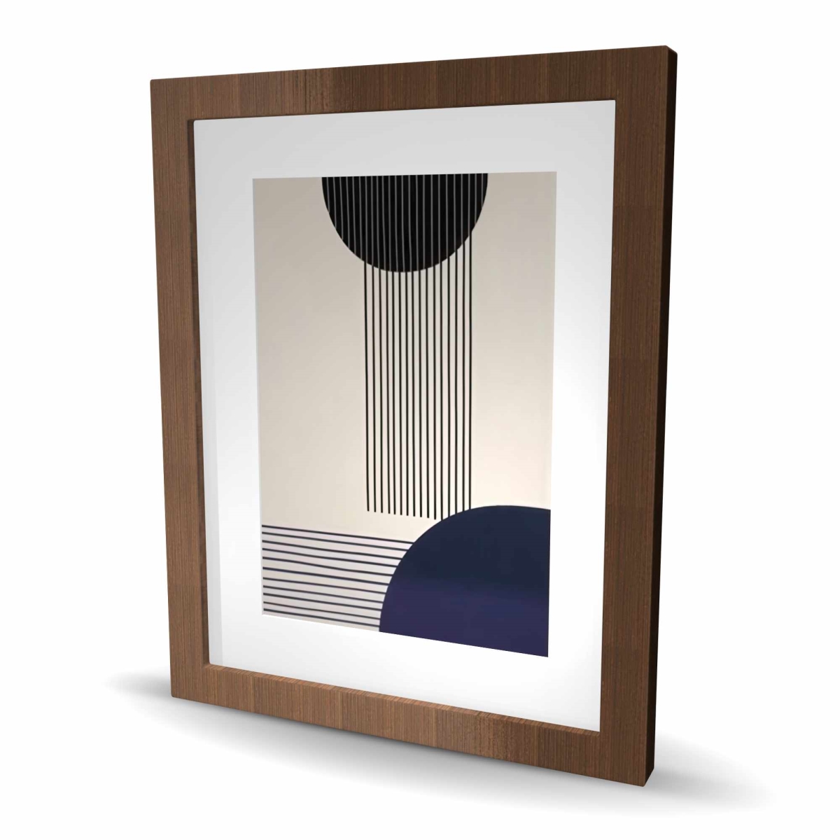 C1FM1620F4ECF6 16 x 20 in. Circle Lines - Framed Matted Print for Home Decor Patterns