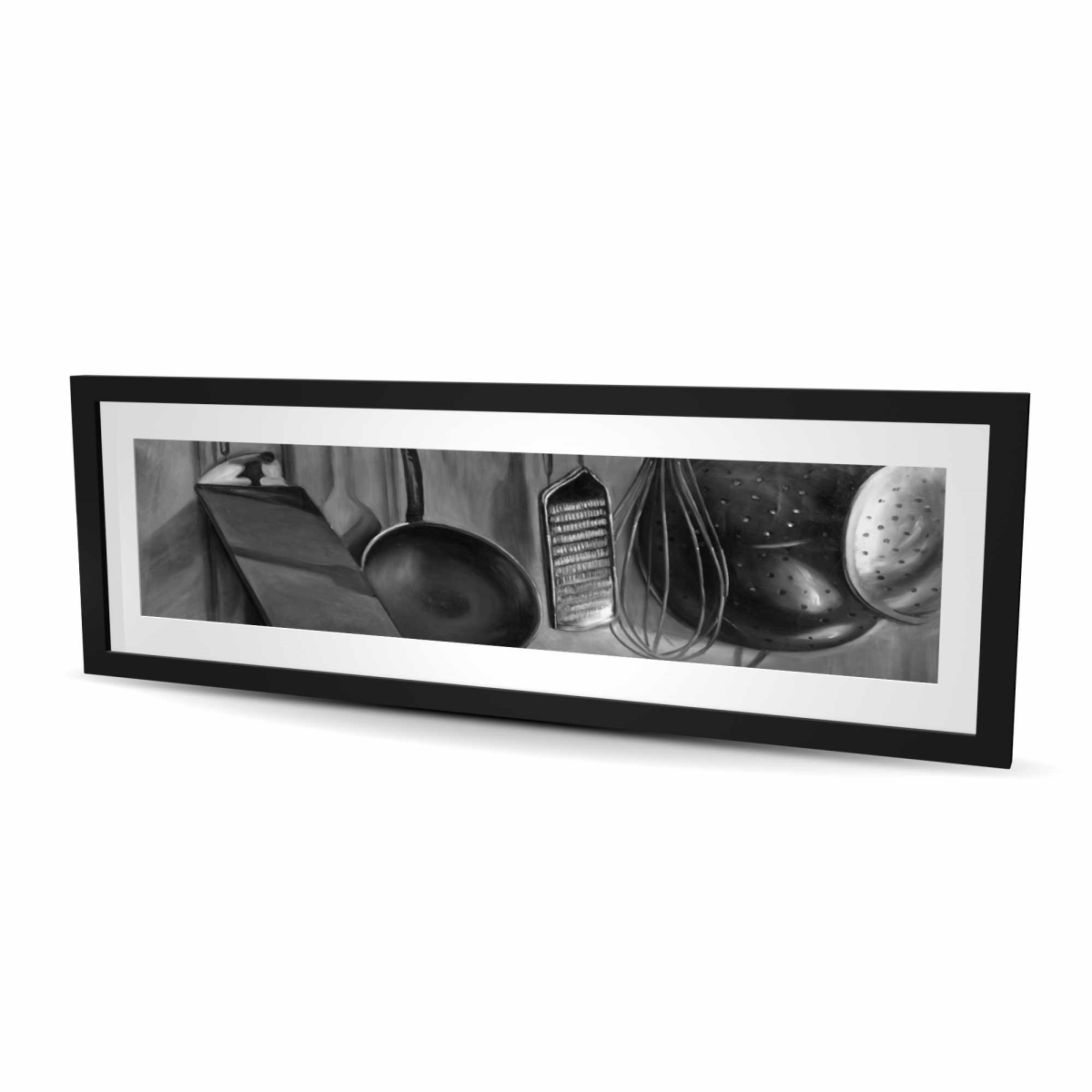 C1FM1648R5Q059 16 x 48 in. Kitchen Tools for Chef - Framed Matted Print for Home Decor