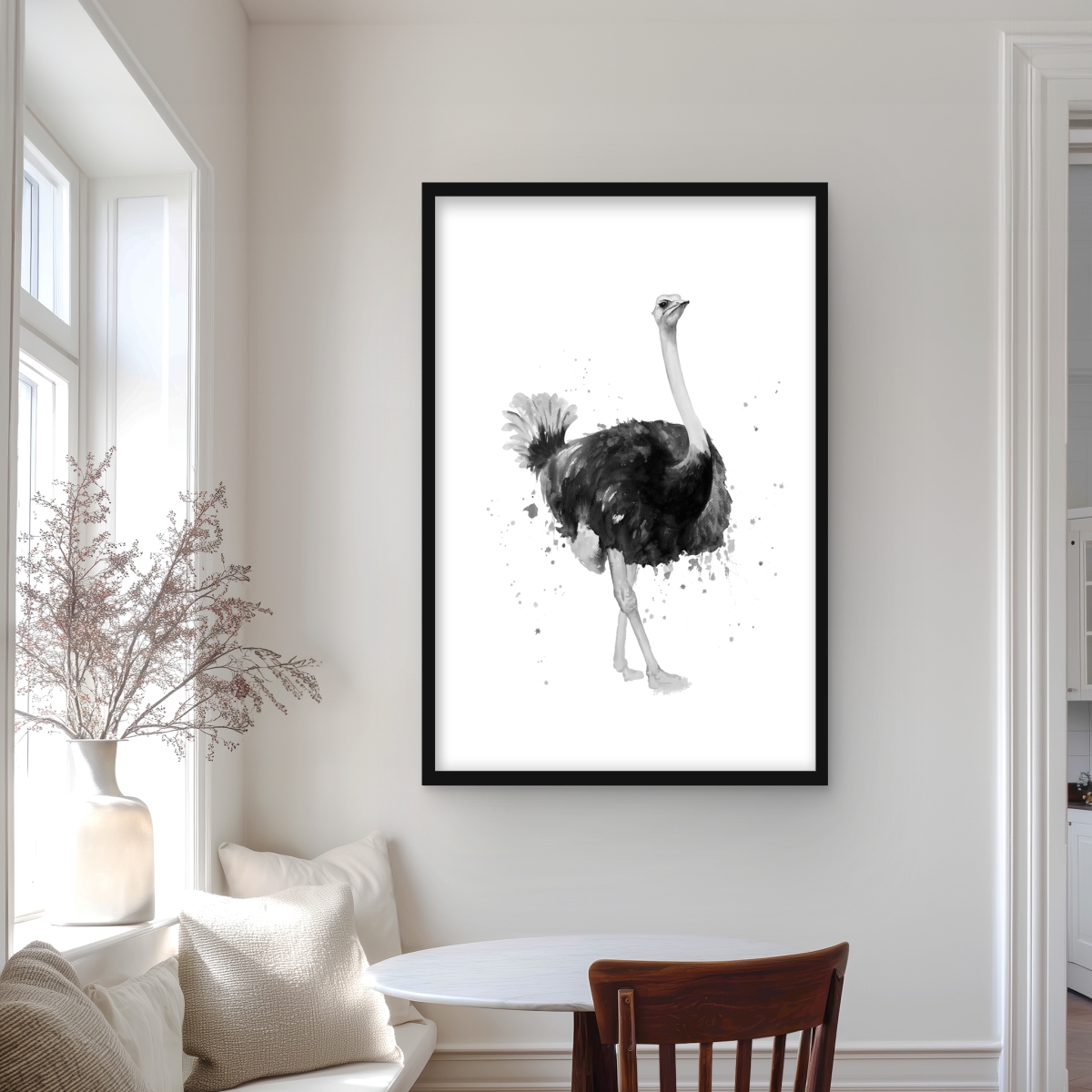 C1FM2436RF02VB 24 x 36 in. Proud Ostrich - Framed Matted Print for Home Decor
