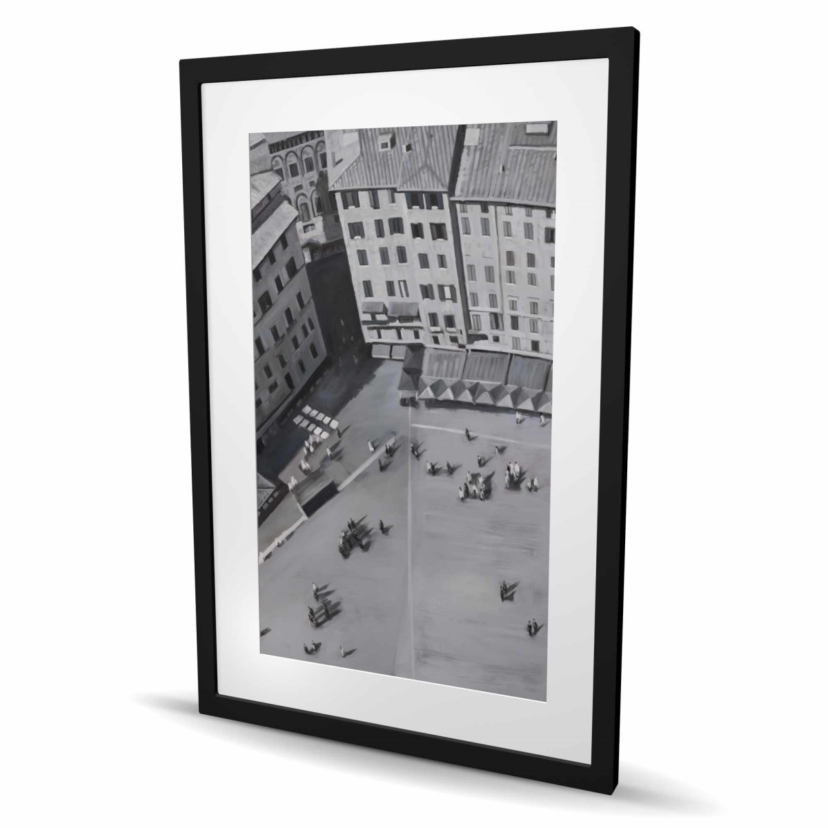 C1FM2436RF1ZDD 24 x 36 in. Piazza Del Campo Print - Gray Framed Matted Home Decor