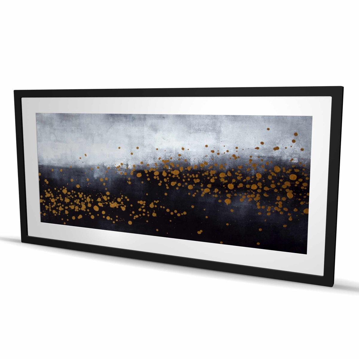 C1FM2448VAV8HS 24 x 48 in. Two Shades of Gray with Gold Dots - Man Cave Abstract Print