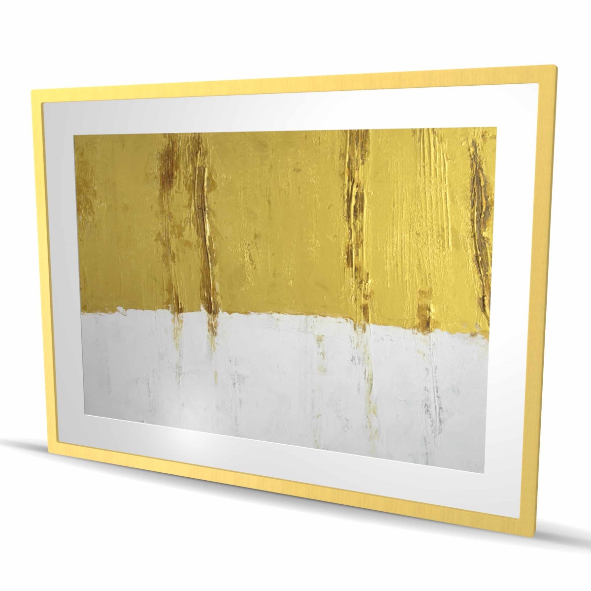 C1FM36483Y6397 36 x 48 in. Golden Stripe Livingroom Pattern Framed Matted Print - Decor