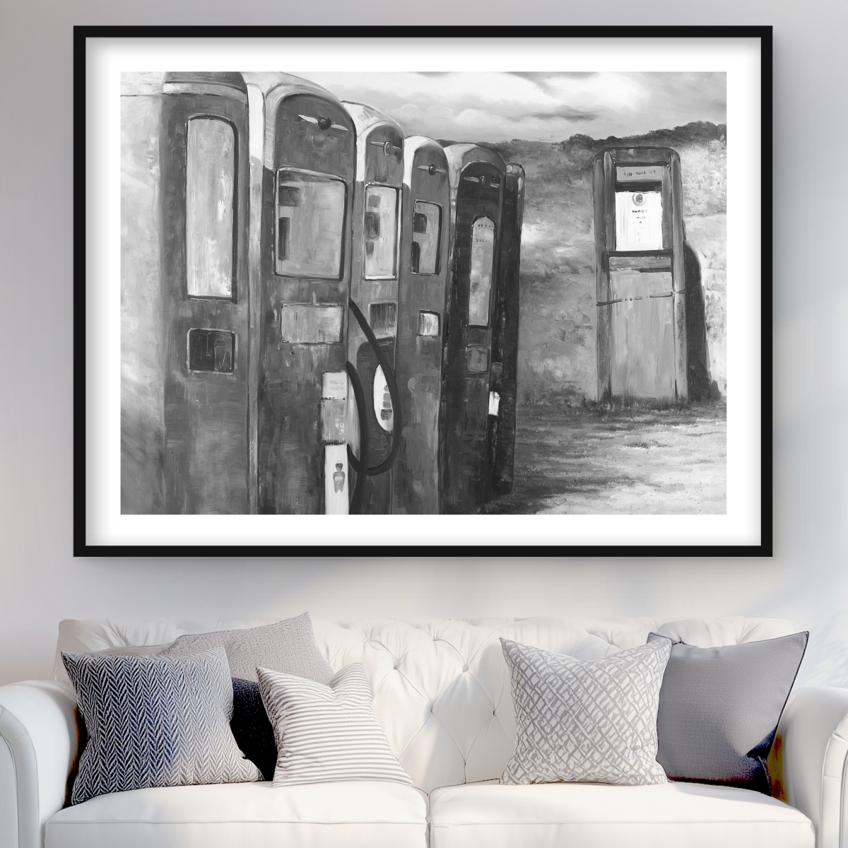 C1FM364813UK16 36 x 48 in. Old Gas Pumps Vintage Still Life Print - Home Decor Art