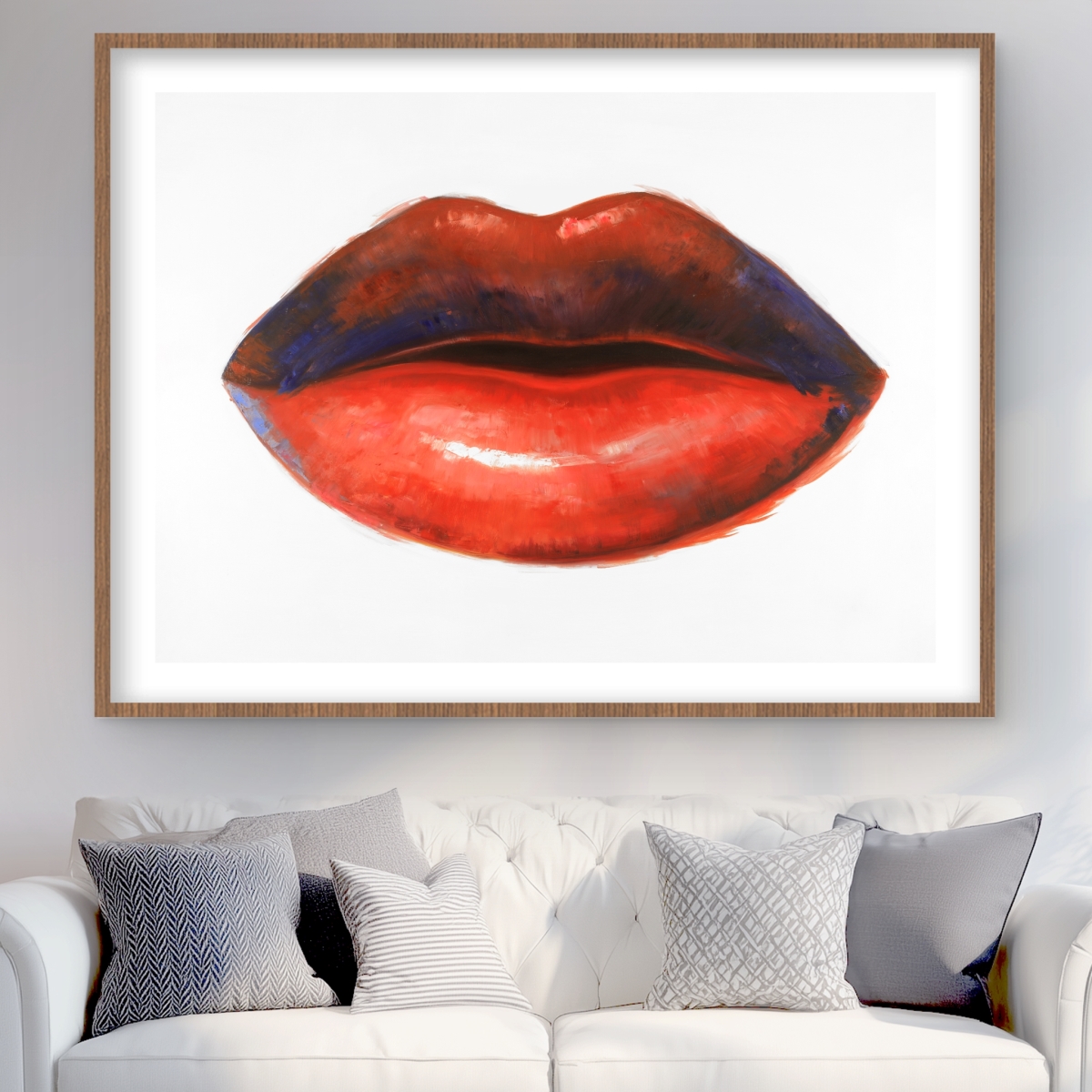 C1FM364819GCE3 36 x 48 in. Red Lipstick - Romantic Framed Matted Print for Home Decor