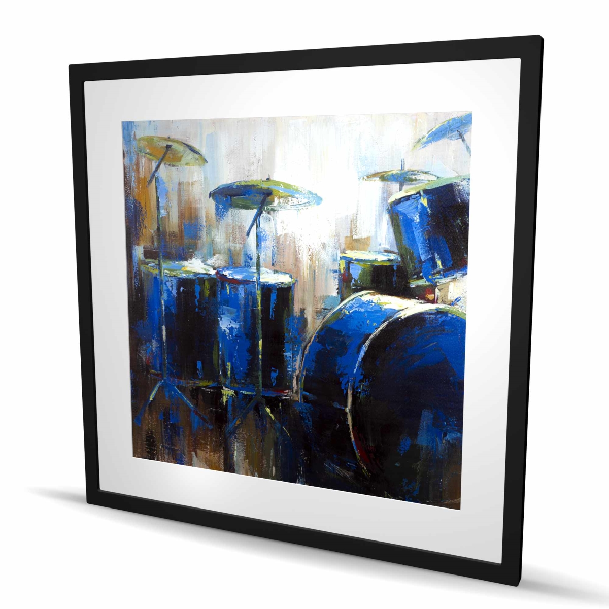 C1FM3636Q2UG4B 36 x 36 in. Abstract Drums - Industrial Instrument Framed Matted Print
