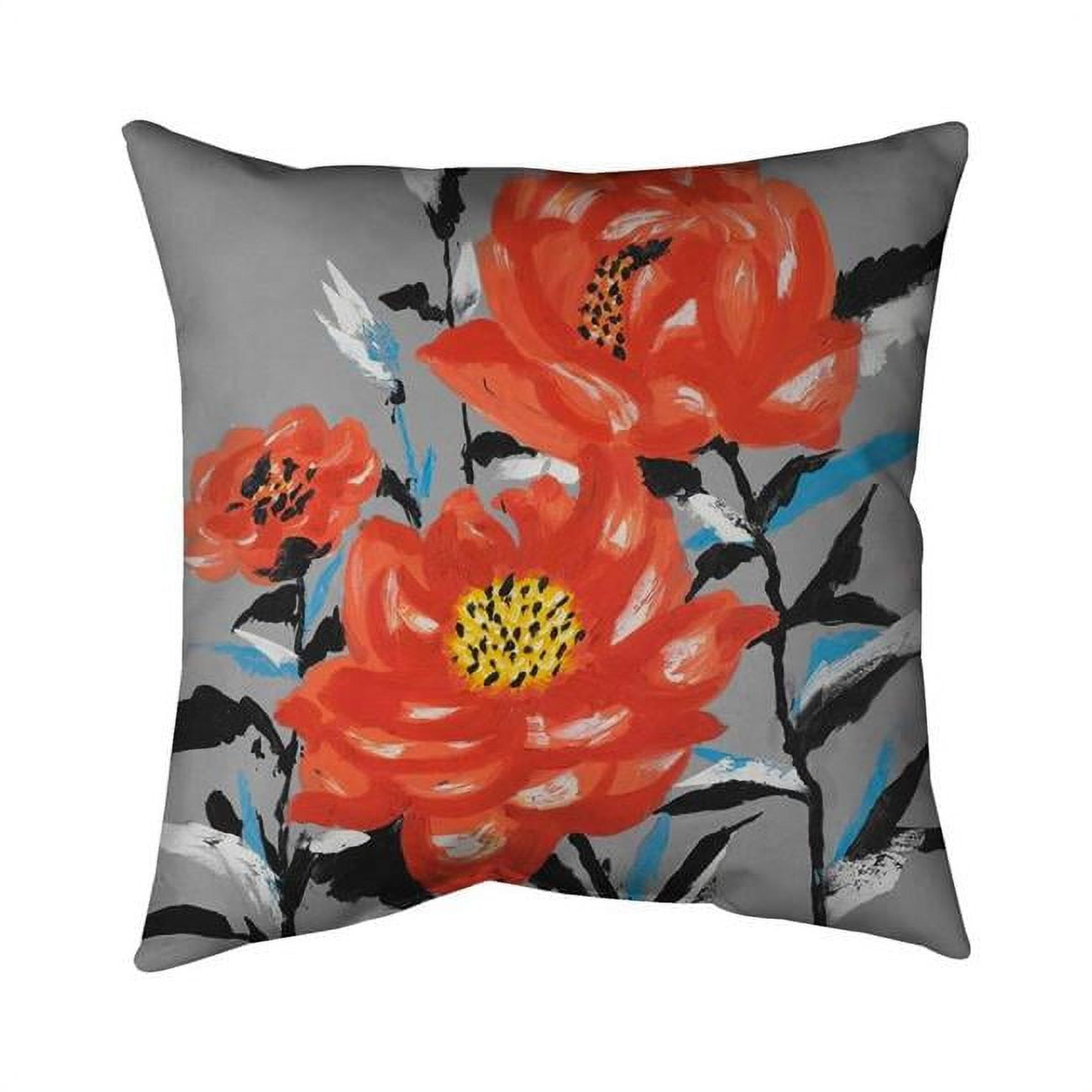 16 x 16 in. Three Pink Flowers-Double Sided Print Indoor Pillow Cover