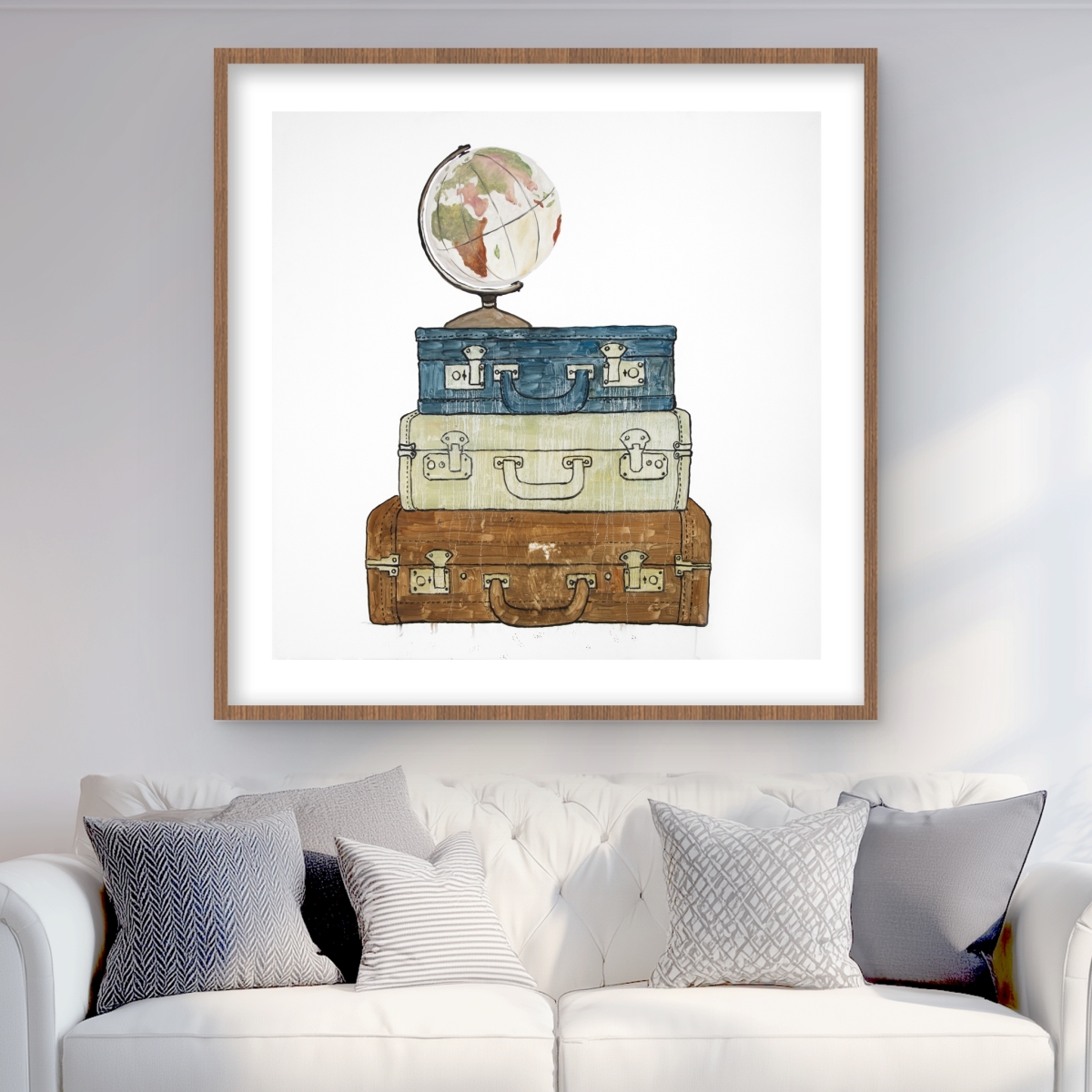 C1FM36366IJHTP 36 x 36 in. Go Around the World - Vintage Man Cave Framed Print Decor
